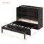 Lit escamotable double avec grands tiroirs, espresso