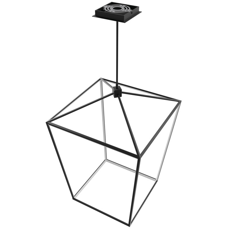Lollar 1 - Light LED Lantern Pendant, 42" H x 30" W x 42" D, Black