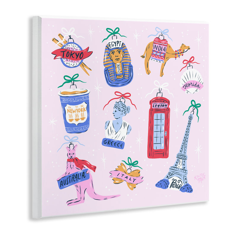 Plaque murale Global Travel Ornaments, design par Krissy Mast