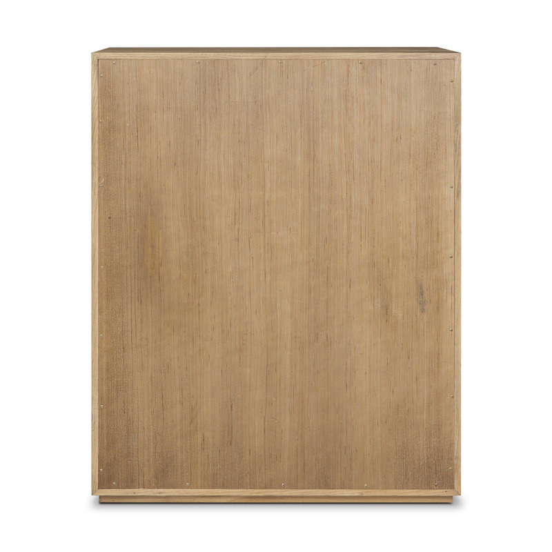 Leo 5 Drawer Dresser-Rustic Grey, Rustic Light Natural