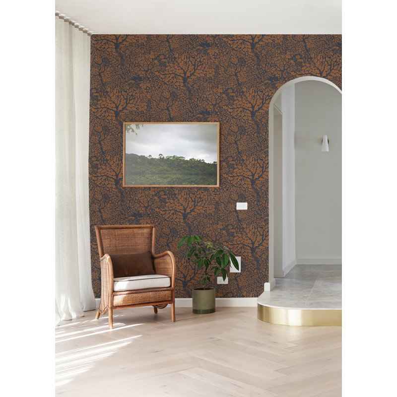 Ingrid Floral Wallpaper Roll, Orange