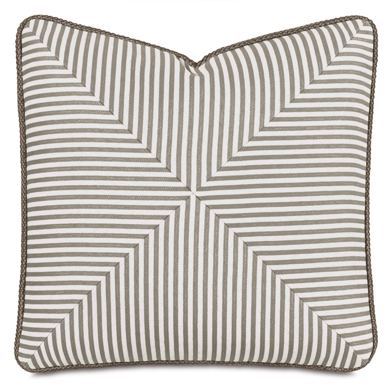 Housse et insert de coussin décoratif à rayures Ahoy par Alexa Hampton, Biscotti