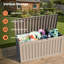 Boîte de rangement extérieure en résine imperméable et verrouillable 230 gallons-115691763