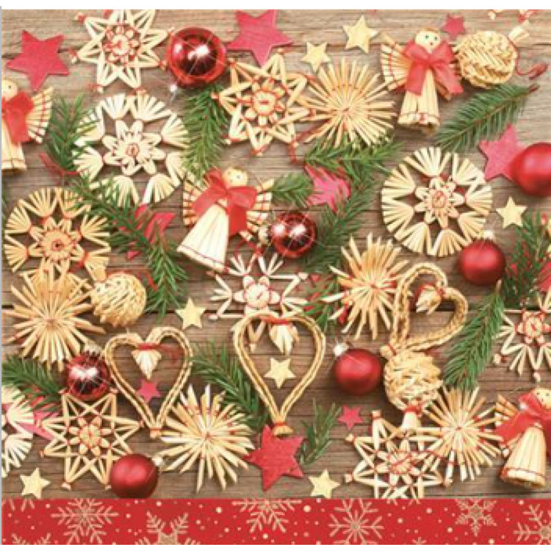 Ensemble de 20 serviettes en bois décorations de Noël
