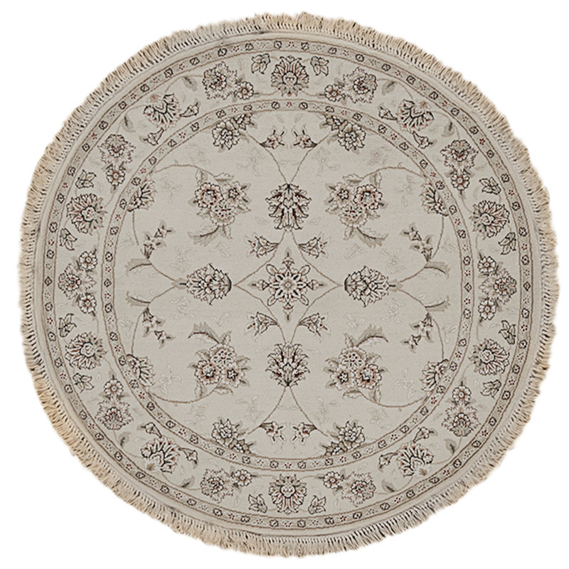 Hand Knotted Area Rug in Ivory
