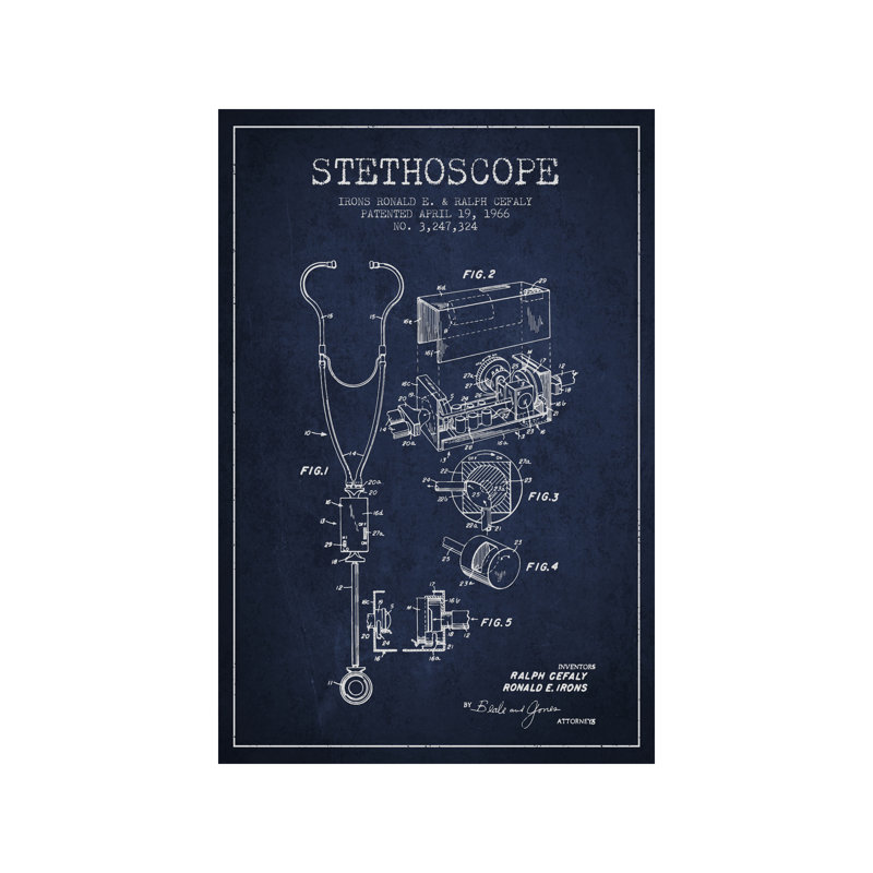 Stethoscope by Aged Pixel - Wrapped Canvas Print, 66.04 cm H x 45.72 cm W x 1.91 cm D