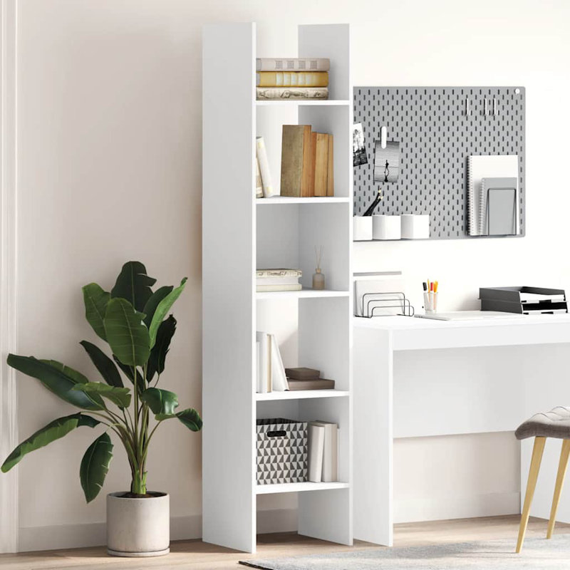 Dorith 180cm H Standard Bookcase, White, 180cm H x 40cm W x 35cm D