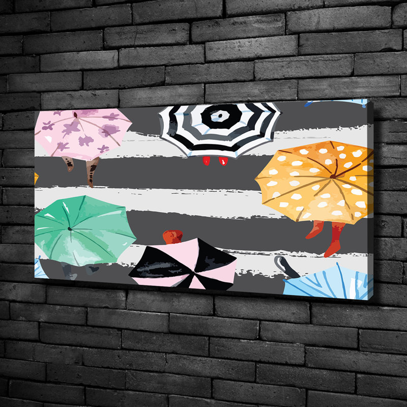 Colorful Umbrellas - No Frame Print on Canvas
