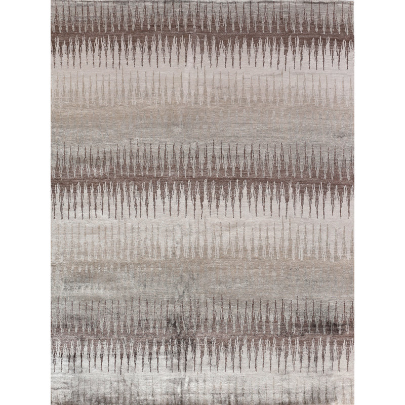 Bamboo Silk Ikat Area Rug, Rectangle 6' x 9'