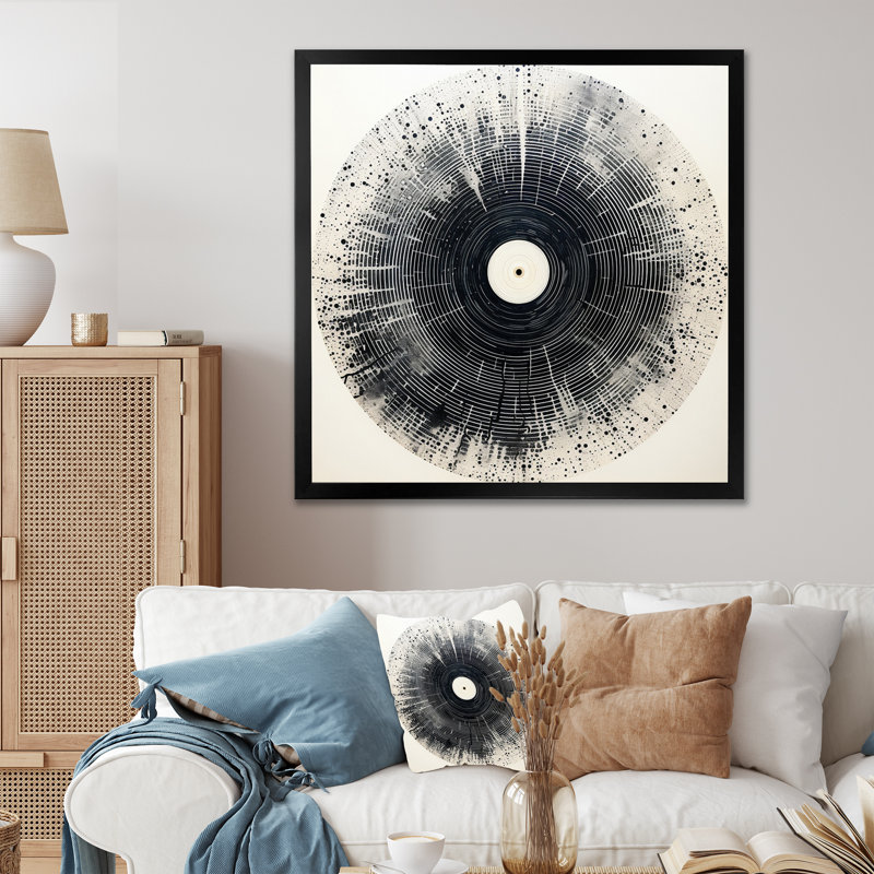 Vinyle disque vinyle Serenade III, Cadre simple noir, H 36 po x l 36 po x P 1,5 po