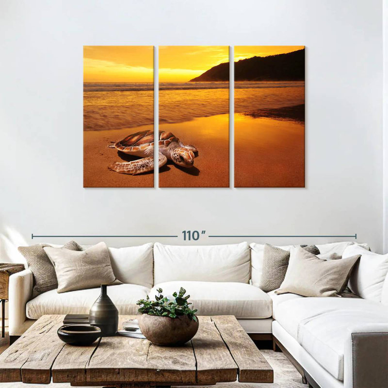 Brampt Turtle On Sunset Beach, 48" H x 74" W