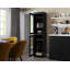 Garde-manger Jaylena 100% bois massif 16,5 po avec portes en verre transparent et tablettes réglables-743490906