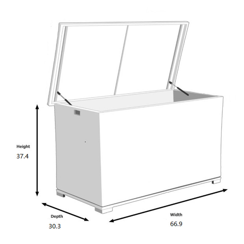 Moda Furnishings Lois 66.9'' W 296 Gallons Water Resistant Metal Lockable Deck Box in Gray, brown/gray