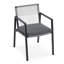 Ensemble de 2 chaises de salle à manger d'extérieur, aluminium + corde, siège de fauteuil d'extérieur pour patio, balcon près de la piscine, coussin inclus