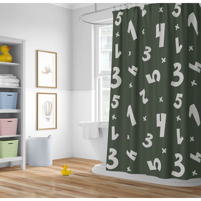 Numbers Ultra-Thin Lightweight Shower Curtain