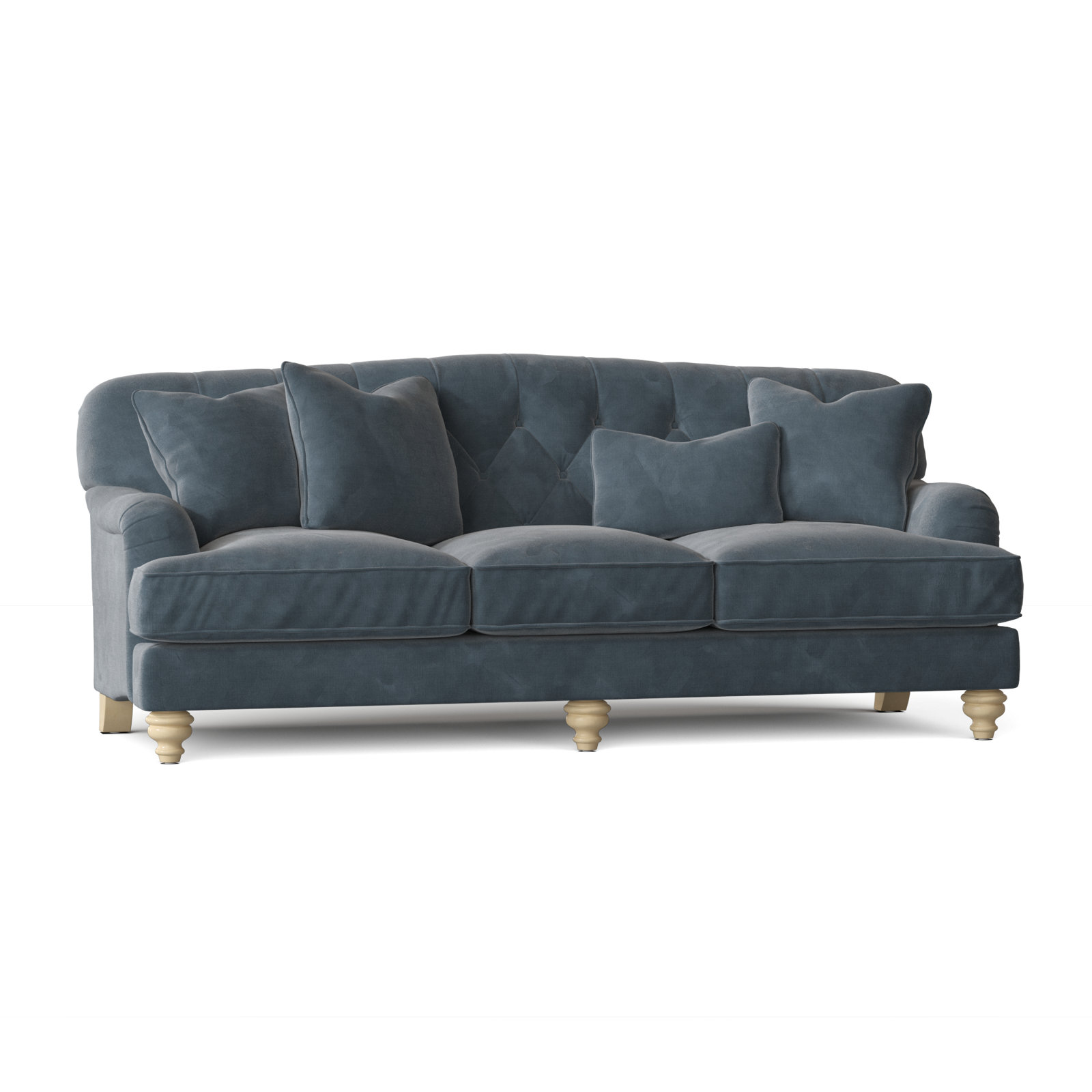 Sullivan 90'' Upholstered Sofa, Aberdeen 22 Blue Velvet, Manhattan, Yes