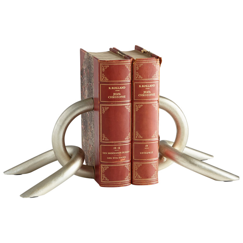 Serre-livres anti-dérapant goldie locks, Argent antique