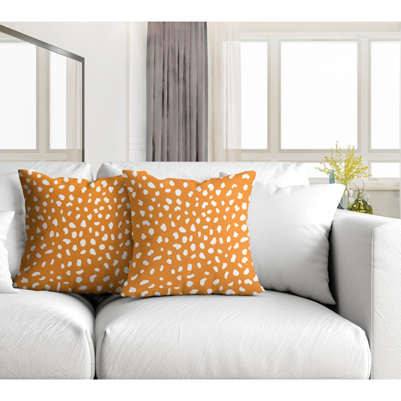 Coussin décoratif intérieur / extérieur, L 15 po x H 15 po, Orange