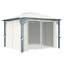 Pavillon de jardin avec rideau en aluminium crème 118,1 po x 118,1 po vidaXL-93582020