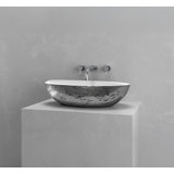 Vast Studio Vessel Sink – Oval Countertop Basin with Smooth Interior, Metallic Luxury Finish & Modern Spa-Inspired Sculpted Design
