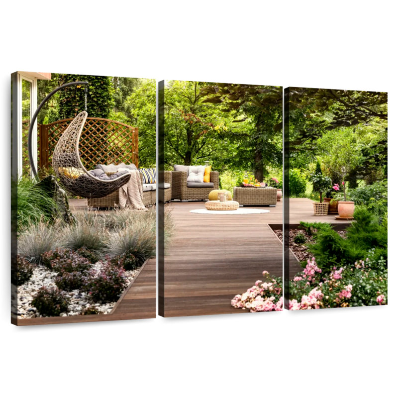 Terrasse de jardin en bois Kerrick, H 20 po x l 33 po