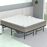 Ravenstein 12" Ultra Plush EuroTop Hybrid Mattress for Motion Isolation & Black 8" Box Spring
