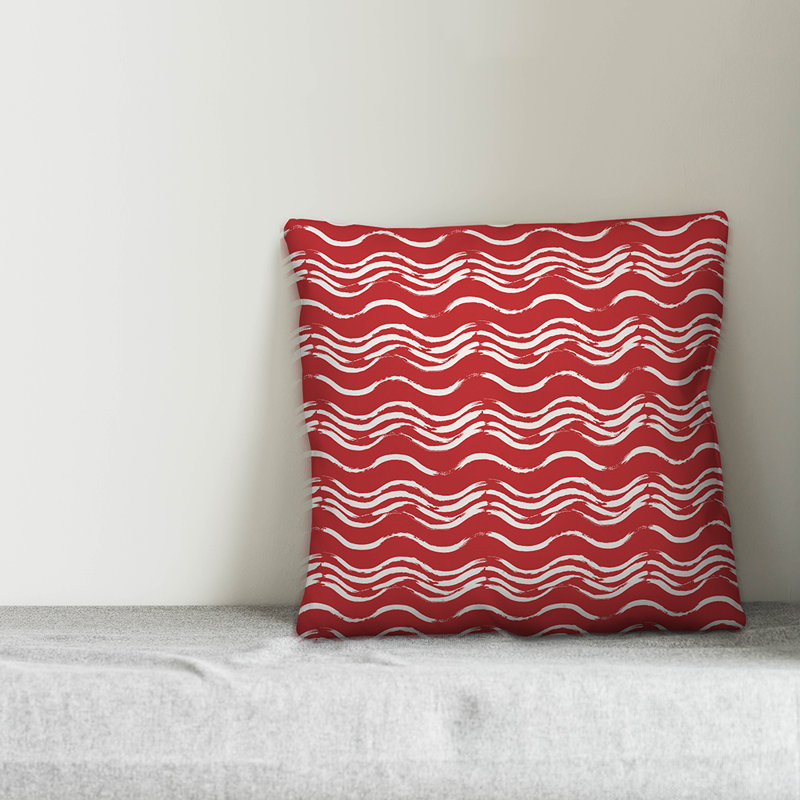 Throw Pillow, 18" x 18", Red/White