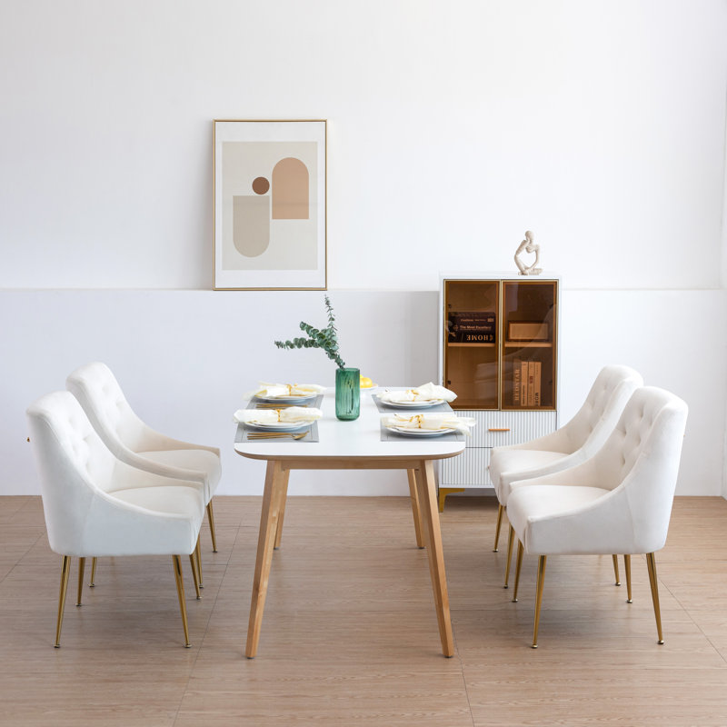 Audrit 109.22cm H Upholstered Upholstered Back Side Chair, White