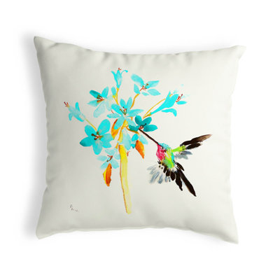 Hummingbird Outdoor Reversible Throw Pillow