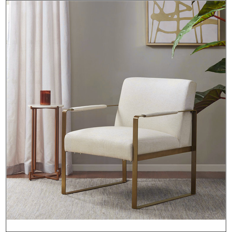 Fauteuil en polyester crème