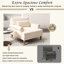 Fauteuil ergonomique avec pieds romains rétro, velours beige élégant et luxueux pour un soutien lombaire de grande taille,-721109538
