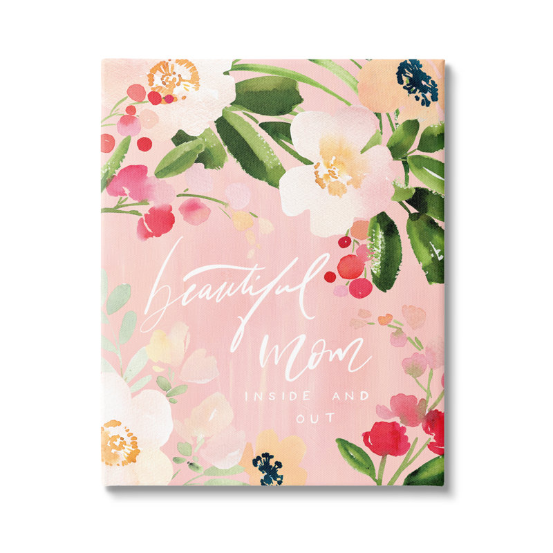 «Beautiful Mom Floral Mother's Day», impression sur toile, H 20 po x l 16 po x P 1,5 po