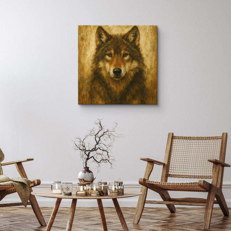 «Majestic Wolf Portrait Wildlife Animal Wall Decor», reproduction d'art sur toile encadrée, Toile tendue
