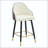PU Leather Bar Stool Set with Gold Accent Footrest and Ergonomic Back-411436069
