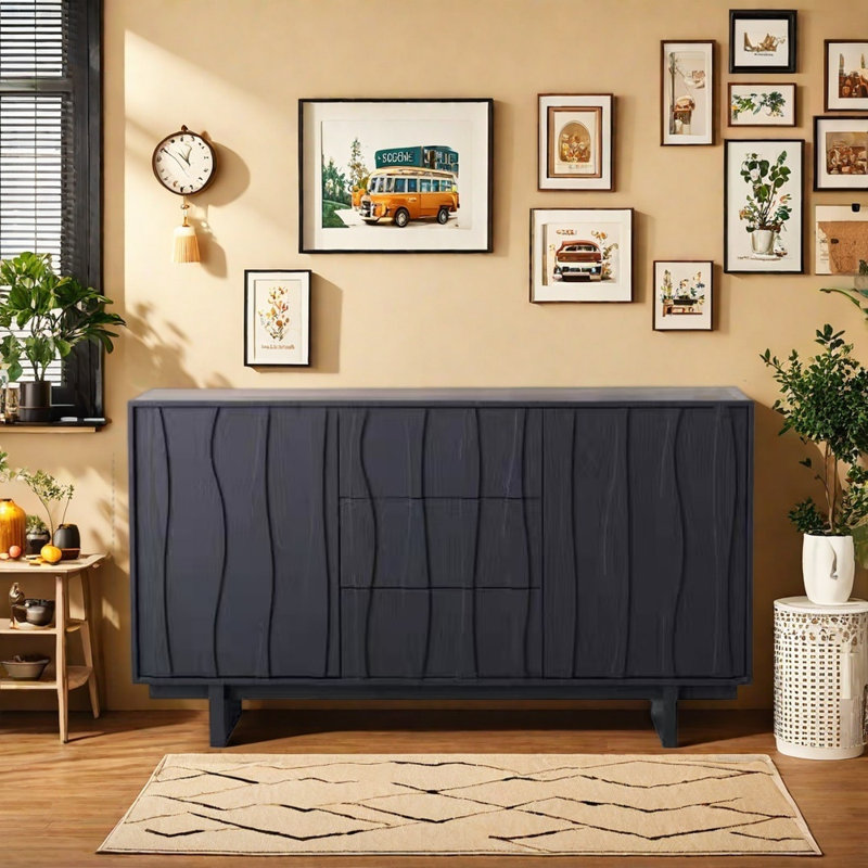 Buffet noir Living Room, H 33,46 po x l 47,24 po x P 15,75 po