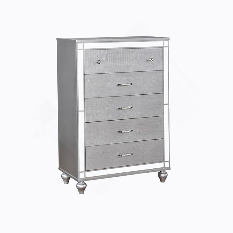 Poignées rondes en chrome de style contemporain avec poignées rondes en chrome et cristaux