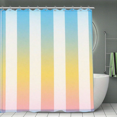 Gradient Striped Shower Curtains 71  71