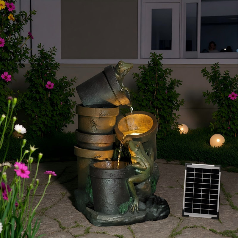 Handcrafted Floor Fountain with Lights