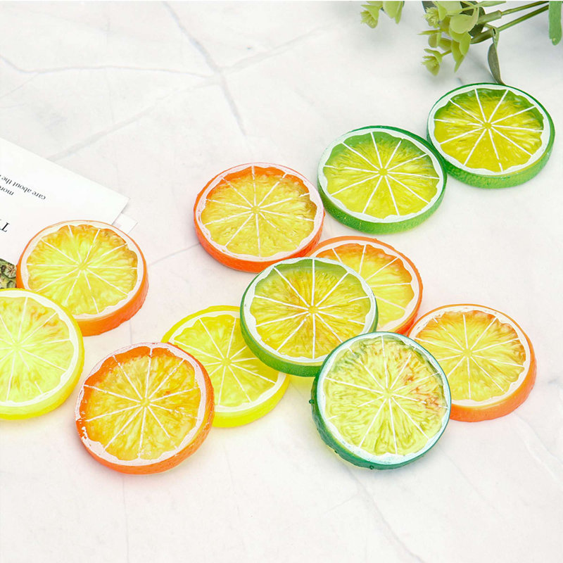 30PCS Fake Lemon Slices Artificial Simulation Lemon Fruit Model Props Home Kitchen Party Decorations