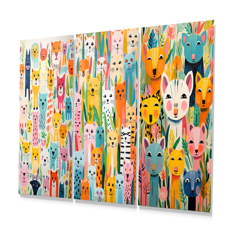 «Nursery», ensemble de 3 reproductions d'art en métal, H 28 po x l 36 po