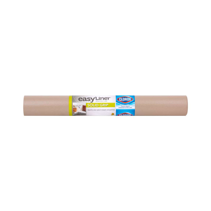 Solid Grip Shelf Liner with Clorox, 7.13" H x 7.13" W x 20.68" D, Taupe