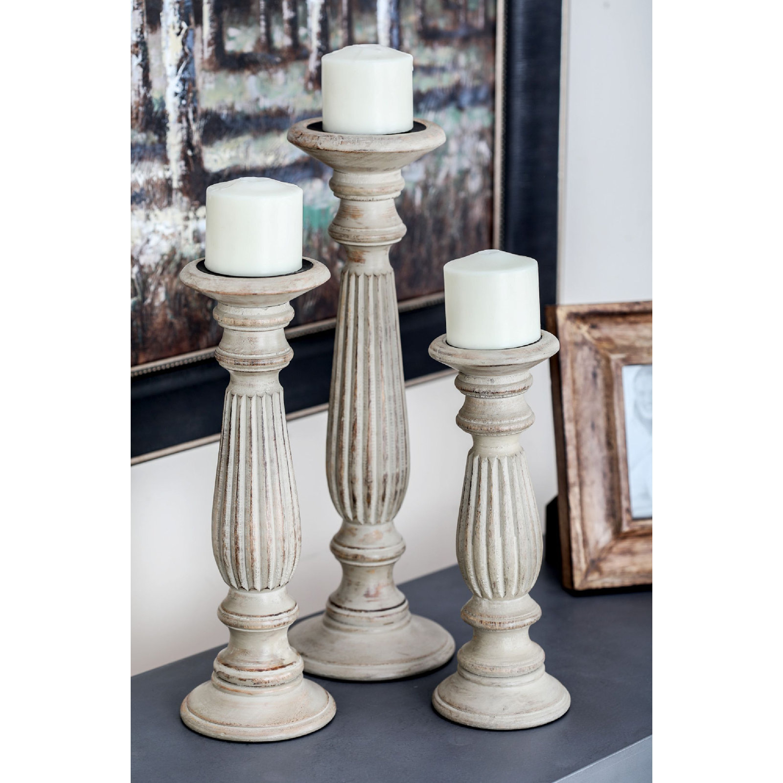 Soteria 3-Piece Wood Candlestick Set