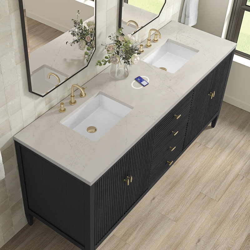 Myrrin 72'' W Double Vanity, Carbon Oak, Siberian