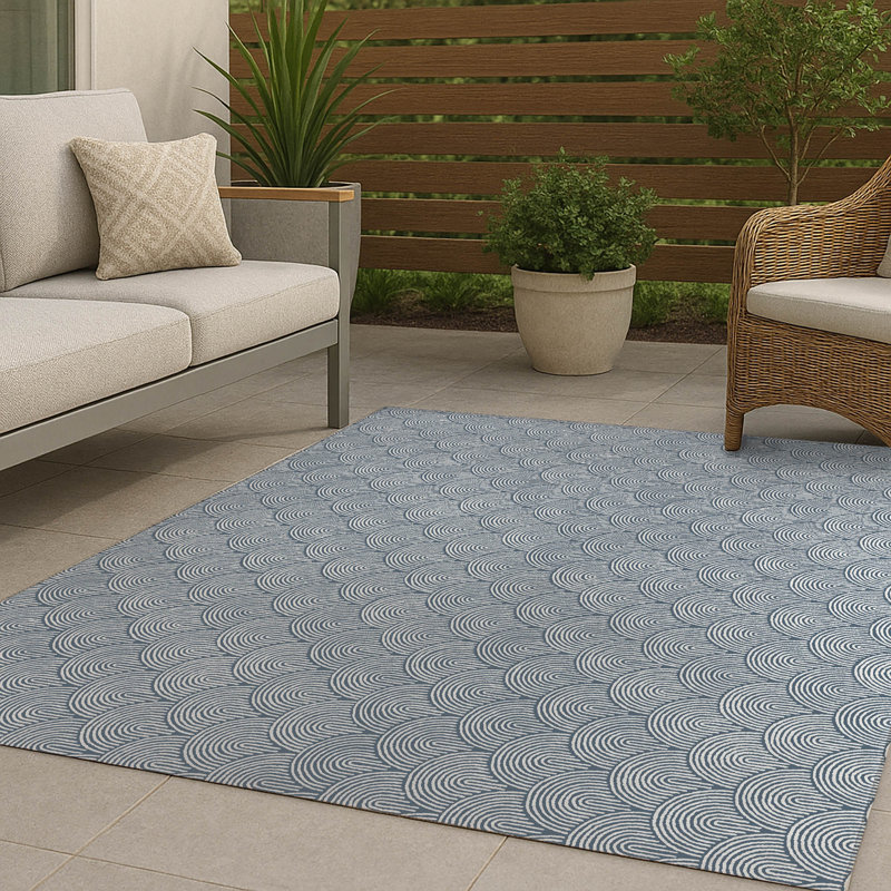 Rolling Humps Non-Slip Outdoor Rug, Rectangle 8' x 10'