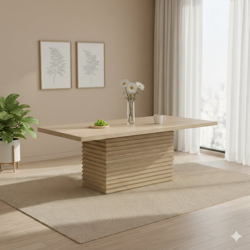 Coad 84-Inch Rectangular Dining Table in Light Natural Finish