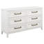 Commode de chambre à 6 tiroirs blanc vieilli