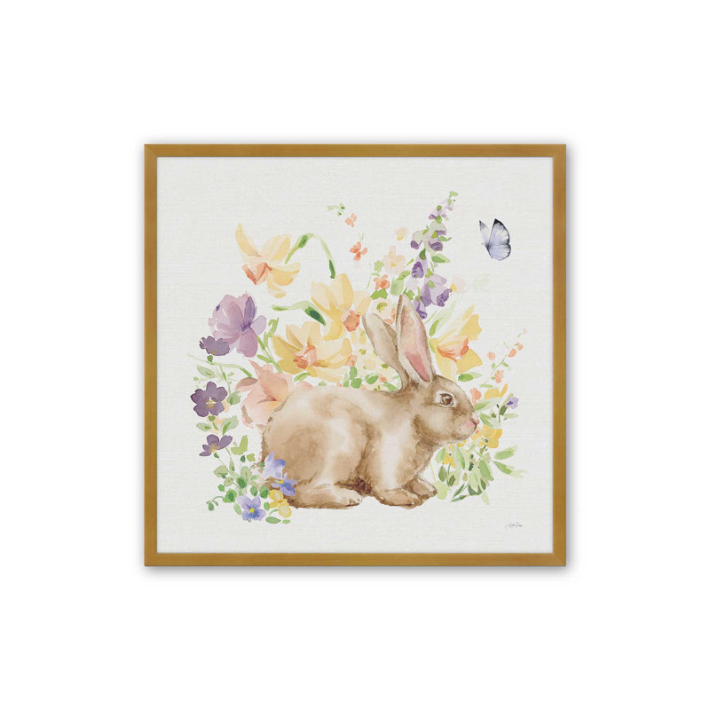 «Spring Celebration III» par Katrina Pete, reproduction d'art, H 20 po x l 20 po, Doré