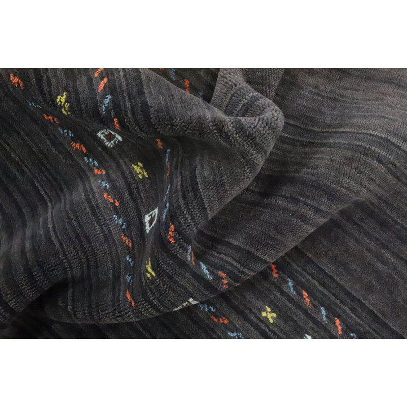 Tapis carré en laine fait à la main de style Gabbeh 5 x 5