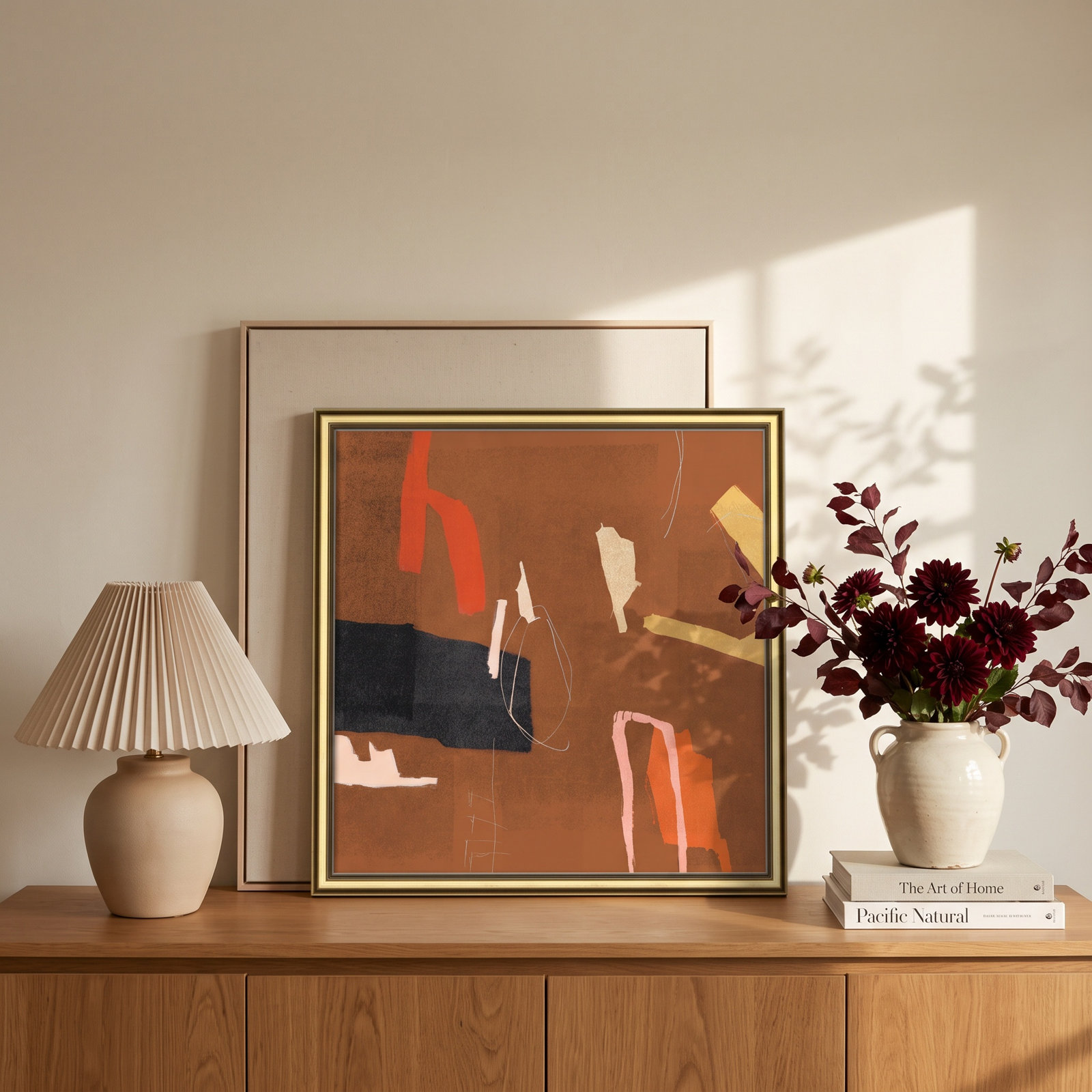 Ira "Ultra I Cinnamon Version" Painting, 18.25" H x 18.25" W x 0.875" D, Gold