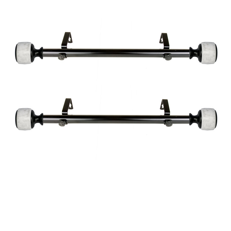 Tringle à rideaux simple réglable 20 po, Noir